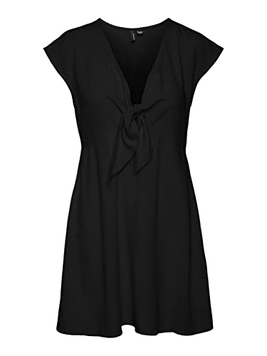 VERO MODA Damen Vmmymilo Cap Sleeve Mini Dress WVN Ga Kleid, Schwarz, XS EU von VERO MODA