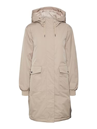 VERO MODA Damen Parka VMKAMMA PARKA COAT (DE/NL/SE/PL, Alphanumerisch, L, Regular, Regular, siver mink) von VERO MODA