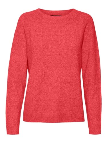 VERO MODA Strick Pullover Meliert Basic Rundhals Jumper Langarm Sweater Regular Fit RIPP Raglan VMDOFFY von VERO MODA