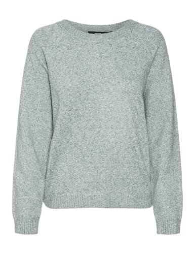 VERO MODA Damen VMDOFFYSHINE LS O-Neck Blouse REP NOOS Strickpullover, Balsam Green/Detail:W. Silver Lurex, Medium von VERO MODA