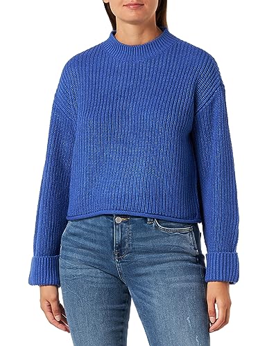 VERO MODA Damen Vmsayla Fold Ls O-neck Pullover Boo Pullover, Beaucoup Blue, L von VERO MODA