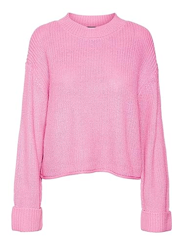 VERO MODA Damen Vmsayla Fold Ls O-neck Pullover Boo Pullover, Sachet Pink, M von VERO MODA