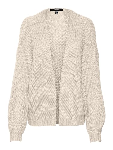 VERO MODA Damen Vmthunder Ls Open Cardigan Ga Bf, Birch/Detail:Melange,M von VERO MODA