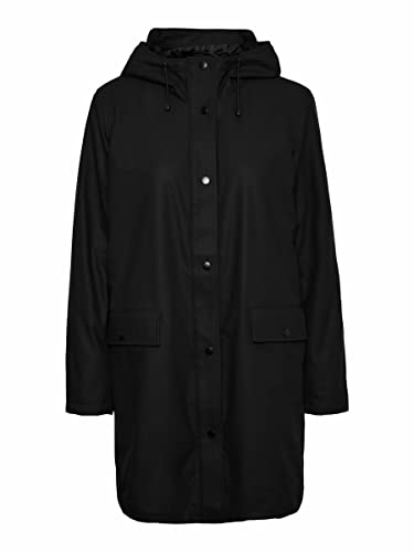 VERO MODA Damen Regenjacke VMAsta 3/4 Teddy Parka mit Kapuze 10252565 Black S von VERO MODA