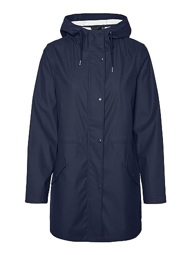 VERO MODA Damen Regenjacke VMShadysofine wasserabweisender Kapuzen-Parka 10257666 navy blazer XS von VERO MODA