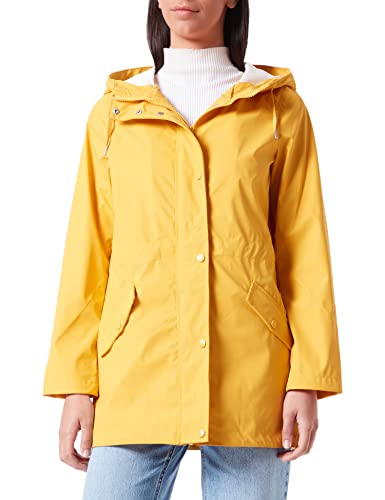 VERO MODA Damen Regenjacke VMShadysofine wasserabweisender Kapuzen-Parka 10257666 yolk yellow M von VERO MODA