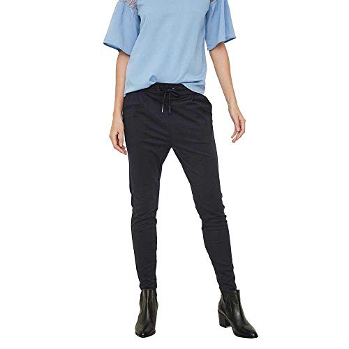 VERO MODA Stoffhose Elegante Stretch Business Pants Lockere Hose mit Kordelzug VMEVA, Farben:Blau-2,Größe Damen:L/L32,Z - Länge L30/32/34/36/38:L32 von VERO MODA