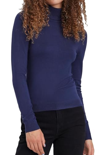 VERO MODA Damen Rollkragen-Pullover VMGlory Rollneck Leichter Damenpullover 10231630 Navy Blazer M von VERO MODA