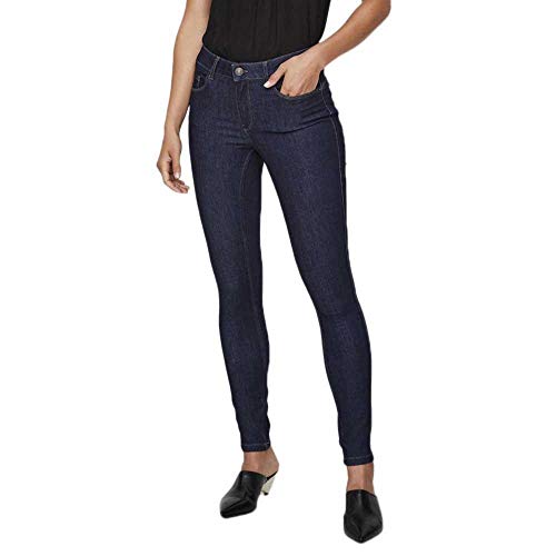 VERO MODA Damen Vmseven Nw Shape Up Vi500 Noos Slim Jeans, Dark Blue Denim, XS EU von Vero Moda