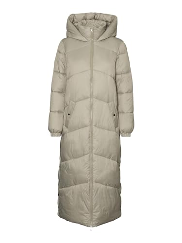 VERO MODA Damen Steppmantel VMUppsala Long Coat lange gefütterte Jacke mit Kapuze 10270145 Laurel Oak M von VERO MODA