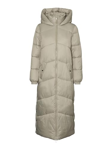 Vero Moda Damen Steppmantel VMUppsala Long Coat lange gefütterte Jacke mit Kapuze 10270145 Laurel Oak S von Vero Moda