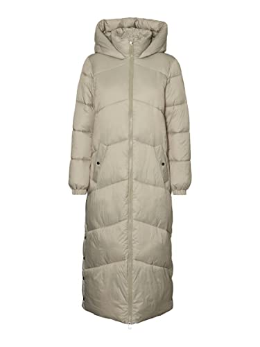 VERO MODA Damen Steppmantel VMUppsala Long Coat lange gefütterte Jacke mit Kapuze 10270145 Laurel Oak XS von VERO MODA