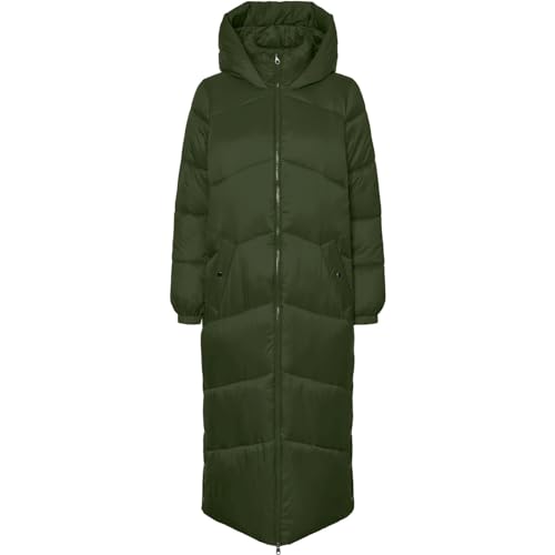 Vero Moda Damen Steppmantel VMUppsala Long Coat lange gefütterte Jacke mit Kapuze 10270145 Rifle Green M von Vero Moda