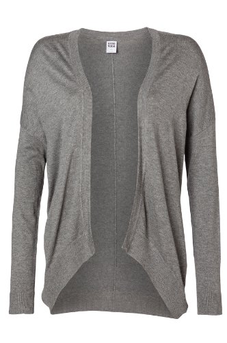 VERO MODA Damen Strickjacke Dania LS Oversize Cardigan NOOS GLO, Einfarbig, Gr. 38 (Herstellergröße: M/L), Grau (Medium Grey Melange BS) von VERO MODA