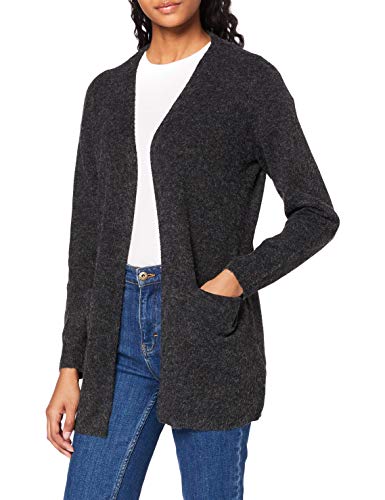 VERO MODA Damen Strickjacke VMDoffy Short Feinstrick-Cardigan 10240548 Black Melange XS von VERO MODA