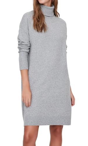 VERO MODA Damen Vmbrilliant Rollneck Dress Ga Noos Kleid, Light Grey Melange, XS EU von VERO MODA