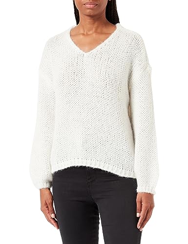 VERO MODA Damen VMADA LS V-Neck GA NOOS Pullover, Snow White, L von VERO MODA