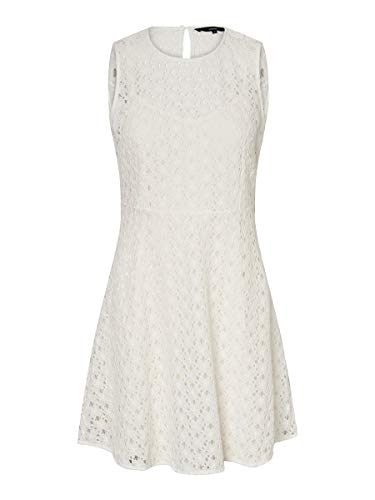 VERO MODA Damen Vmallie Lace S/L Short Dress Noos Formales Kleid, Snow White, L EU von VERO MODA