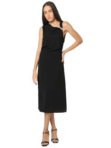 VERO MODA Damen VMALVA SL Metal Calf Dress PA WVN GA Midikleid, Black, Medium von VERO MODA