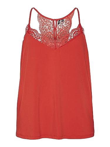 VERO MODA Damen VMANA S/L LACE GA NOOS Curve Top, Goji Berry, L-48/50 von VERO MODA