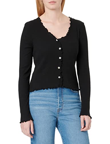 VERO MODA Damen VMANITA LS V-Neck Cardigan JRS GA NOOS Langarmshirt, Black, L von VERO MODA