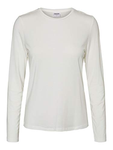 VERO MODA Damen VMAVA L/S TOP GA NOOS Langarmshirt, Weiß (Snow White Snow White), 34 (Herstellergröße: XS) von VERO MODA