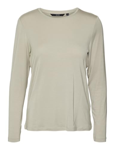 VERO MODA Damen VMAVA LS TOP JRS GA NOOS Langarmshirt, Abbey Stone, Small von VERO MODA