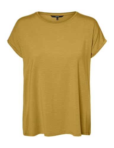 VERO MODA Damen Vmava Plain Ss Top Ga JRS Noos T-Shirt, Golden Spice, L von VERO MODA