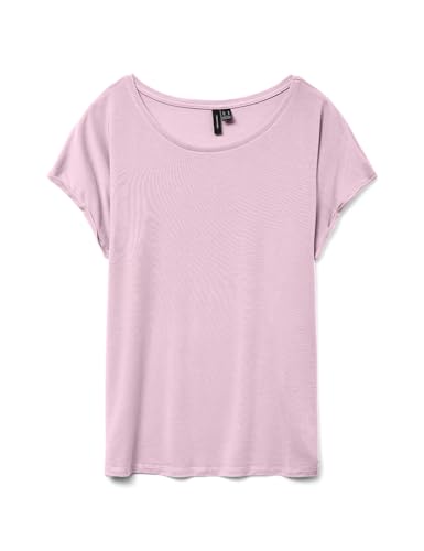 VERO MODA Damen VMAVA Plain SS TOP GA JRS NOOS T-Shirt, Pink-A-Boo, Large von VERO MODA