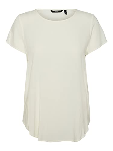 VERO MODA Damen Vmbecca Plain Top Noos T Shirt, Snow White, M EU von VERO MODA