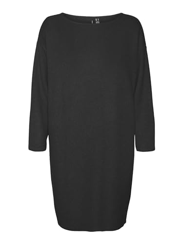 VERO MODA Damen VMBLIS 7/8 Boatneck Short Dress JRS Boo Minikleid, Black/Detail:Melange, Medium von VERO MODA