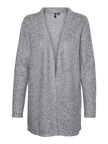 VERO MODA Damen VMBLIS LS Long JRS Boo Cardigan, Light Grey Melange, Small von VERO MODA