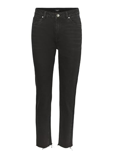 Vero Moda Damen VMBRENDA HR Straight A Cut GU131 GA NOOS Jeans, Black Denim, 25W / 32L von VERO MODA