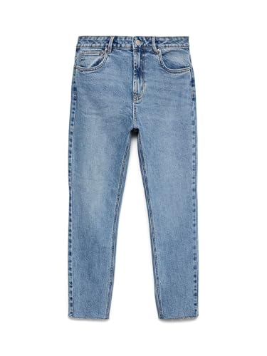 Vero Moda Damen VMBRENDA HR Straight A Cut GU384 GA NOOS Jeans, Light Blue Denim, 30W / 32L von VERO MODA