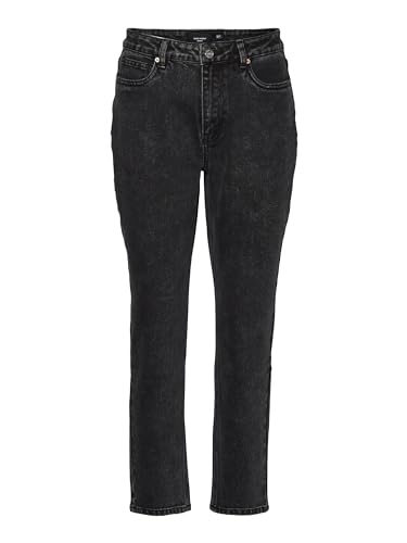 VERO MODA Damen VMBRENDA HR Straight ANK GU163 GA NOOS Jeans, Black Denim, 31/32 von VERO MODA