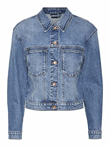 Vero Moda Damen VMBRENDA LS Jacket Mix GA NOOS Jacke, Medium Blue Denim/Detail:GU385, M von VERO MODA