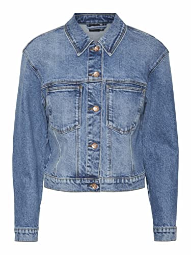 Vero Moda Damen VMBRENDA LS Jacket Mix GA NOOS Jacke, Medium Blue Denim/Detail:GU385, S von VERO MODA