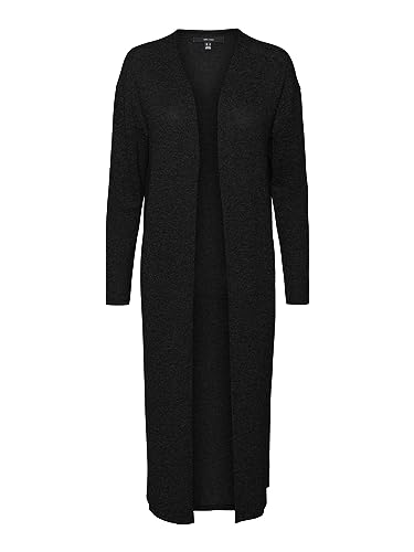 VERO MODA Damen VMBRIANNA LS Open Calf Cardigan Boo Strickjacke, Black, XS von VERO MODA