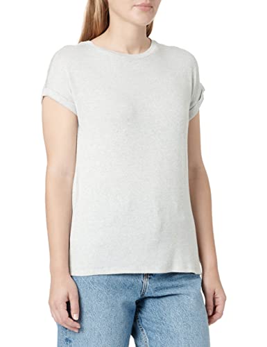 VERO MODA Damen VMBRIANNA SS O-Neck Blouse Boo T-Shirt, Light Grey Melange, M von VERO MODA