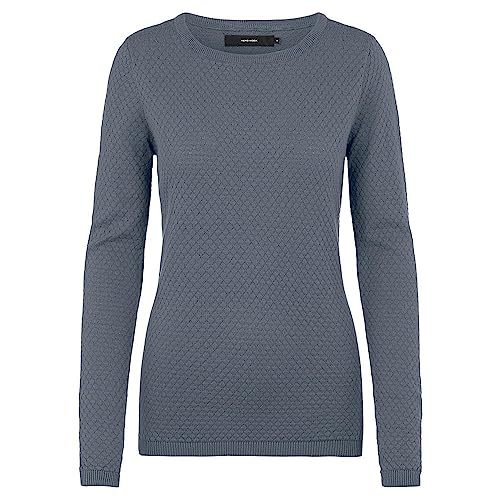 VERO MODA Eleganter Feinstrick Pullover Strukturmuster Rundhals Longsleeve VMCARE Sweater von VERO MODA