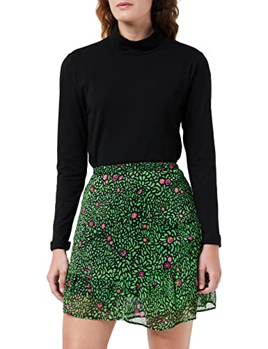 VERO MODA Damen VMCAROLINA KAS HW Mini Skirt WVN GA Minirock, Black/AOP:Carolina, S von VERO MODA