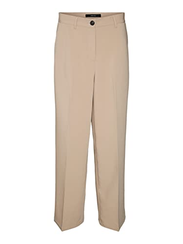 VERO MODA Damen VMCELESTE MR Wide Pant NOOS Hose, Silver Mink, 42/32 von VERO MODA