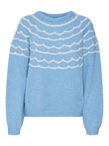 VERO MODA Damen VMCHARMAINE LS O-Neck Pullover GA Boo Strickpullover, Allure/Detail:W. Birch, Medium von VERO MODA