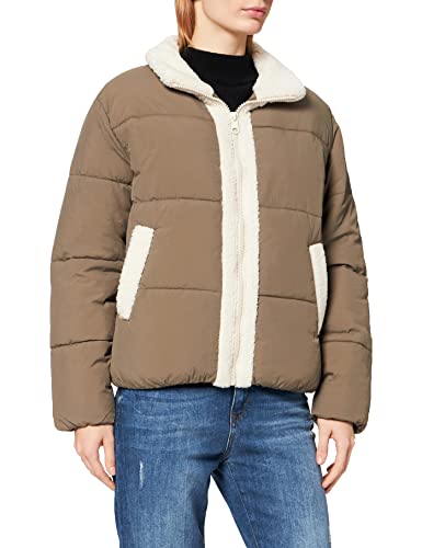 Vero Moda Damen VMCHAT Short Jacket GA Jacke, Bungee Cord/Detail:Oatmeal Teddy, S von VERO MODA