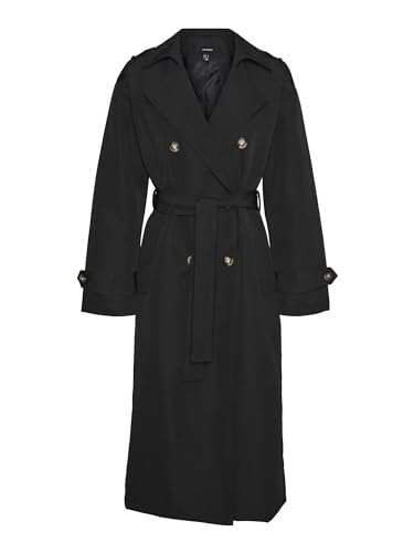 VERO MODA Damen VMCHLOE Long Trenchcoat NOOS Jacke, Black, L von VERO MODA