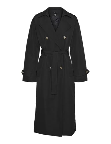 VERO MODA Damen VMCHLOE Long Trenchcoat NOOS Jacke, Black, M von VERO MODA