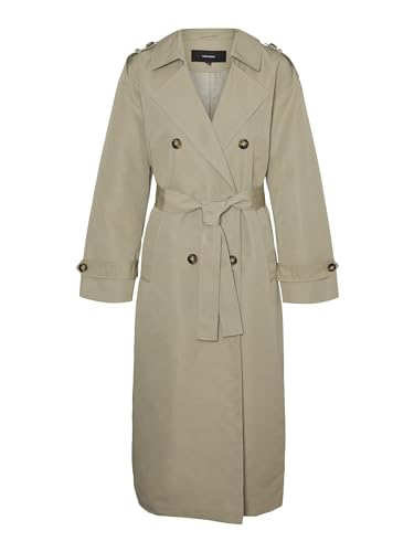 VERO MODA Damen VMCHLOE Long Trenchcoat NOOS Jacke, Laurel Oak, L von VERO MODA