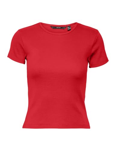 VERO MODA Damen VMCHLOE SS Short GA JRS NOOS Top, High Risk Red, Large von VERO MODA