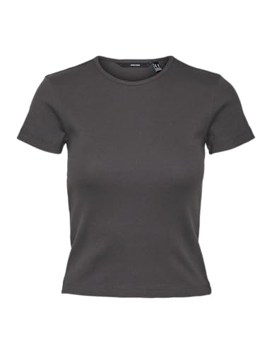 VERO MODA Damen VMCHLOE SS Short TOP GA JRS NOOS T-Shirt, Asphalt, Large von VERO MODA