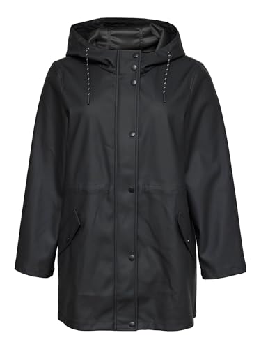 VERO MODA Curve Damen VMCMALOU Coated Jacket CUR NOOS Jacke, Black, 52 von VERO MODA